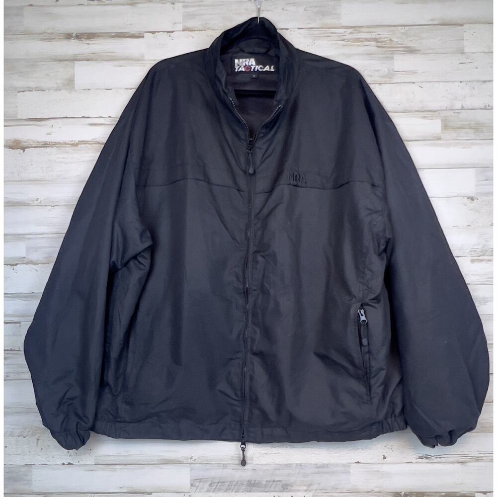 NRA Tactical Jacket Mens X-Large Black Concealed Carry Quick Access Windbreaker